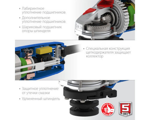 УШМ 750 Вт d125 мм Профессионал ЗУБР Компакт УШМ-П125-750