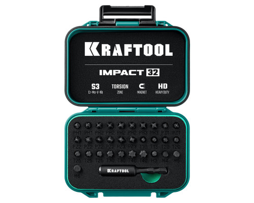 Набор ударных бит Impact-32, 32 шт KRAFTOOL 26066-H32