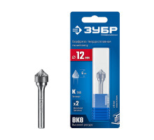 Борфреза твердосплавная 12?6 мм тип K зенкер с вершиной 90° хв-к 6 мм Профессионал ЗУБР 28809-12-6