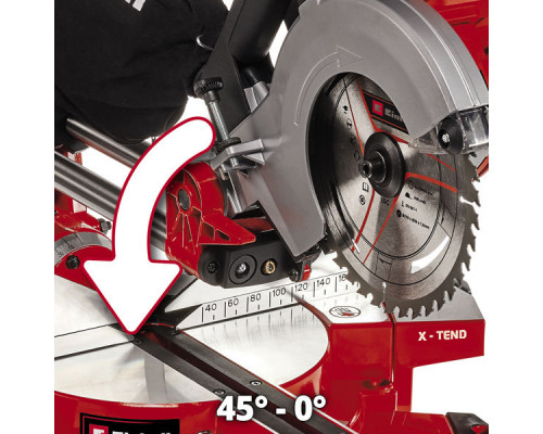 Пила торцовочная акк. Einhell PXC TE-SM 36/210 Li, 2х18В,210х30мм,пр-л 310х65мм,X-tend,лазер,без АКК (4300880)