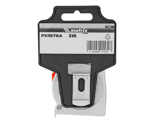 Рулетка Chrom,3 м x 13 мм,хромированный корпус Matrix