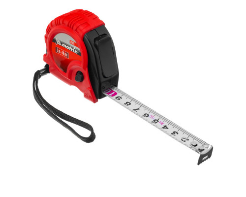 Рулетка Rubber,3 м х 16 мм,обрезиненный корпус Matrix