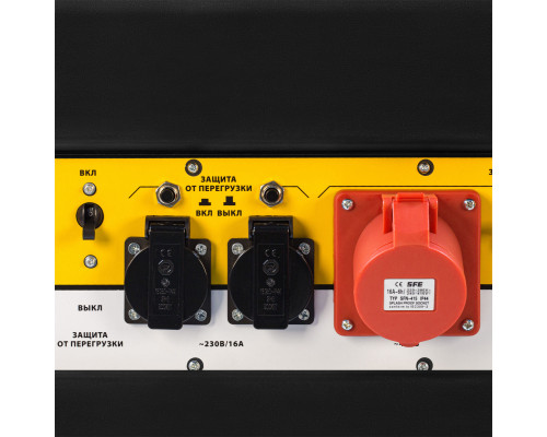 Генератор бензиновый PS 80 E-3, 6.6 кВт, 400 В, 25 л, электростартер Denzel (946954)