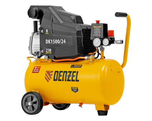 Компрессор воздушный DK1500/24, Х-PRO 1.5 кВт, 230 л/мин, 24 л Denzel (58063)