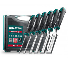 KRAFTOOL GRAND-6 набор стамесок-долот с двухкомпонентной рукояткой, 6 шт (1818-H6)