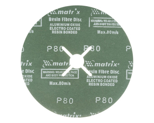 Круги фибровые 5 шт, Р 80, 180 х 22 mm Matrix (73922)