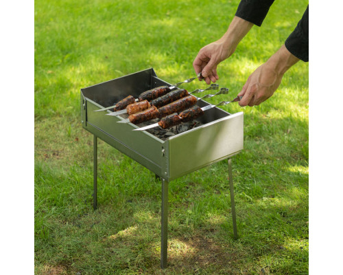 Мангал-дипломат в сумке 410 x 280 x 125, 1.5 мм, 6 шампуров в комплекте, Camping Palisad (69538)