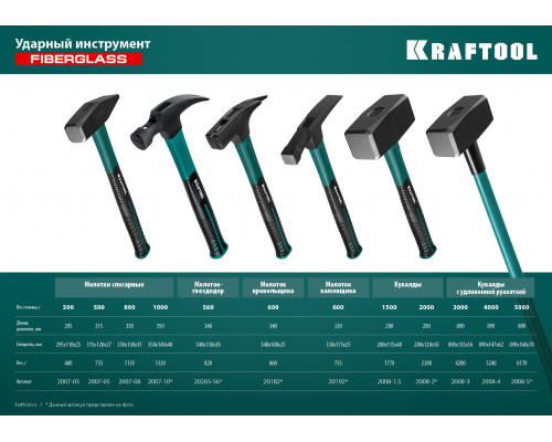 Молоток каменщика 600 г Fiberglass KRAFTOOL 20192
