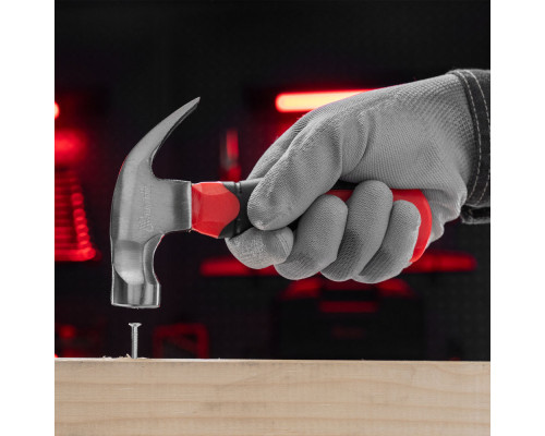 Молоток-гвоздодер мини, боек с магнитом, фибергласовая двухкомпонентная рукоятка, 250 г Matrix