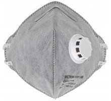 Полумаска фильтрующая, FFP1, складная, 5-ти слойная, угольный фильтр, с клапаном (12302)