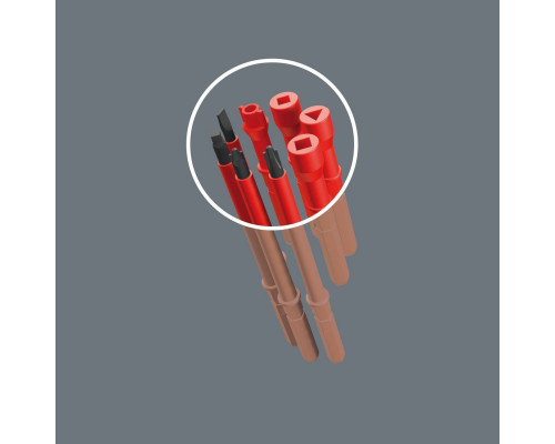 67 i TORX® Kraftform Kompakt VDE Насадка, TX 10 x 154 мм, 9 мм шестигранник (WE-003431)