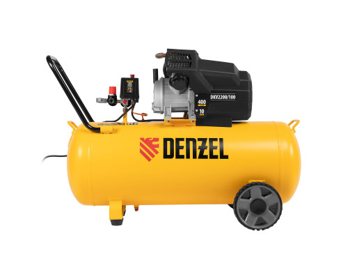 Компрессор воздушный DKV2200/100, Х-PRO 2.2 кВт, 400 л/мин, 100л Denzel (58079)