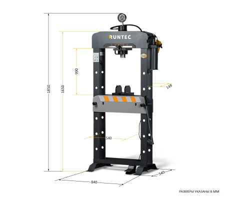 Пресс пневмогидравлический профессиональный, 30 т RUNTEC RT-SP30A
