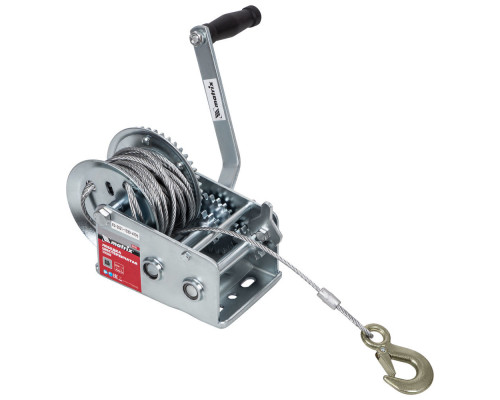 Лебедка шестеренчатая, тяга 0.8 т, тросовая Matrix (522735)