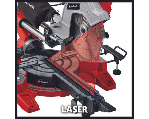 Пила торцовочная Einhell TE-SM 10 L Dual, 2100вт,254х30мм,пропил 305х85мм,лазер (4300877)