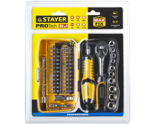 Набор инструмента универсальный 39 предм. Pro Tech 39 STAYER 25135-H39
