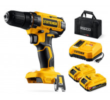 Дрель-шуруповерт 20 В, 40 Н·м, 2 АКБ LMS (2 А·ч), сумка STEHER CD-40-22