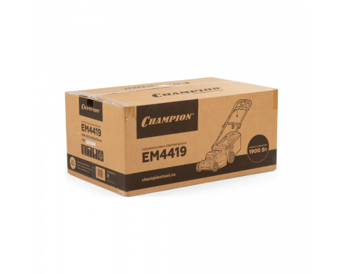 Газонокосилка эл. CHAMPION EM4419 (1,9 кВт травосб. 40л ширина 440мм 25-75мм, 17кг) (EM4419)