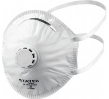 Полумаска фильтрующая коническая с клапаном выдоха KV-80 STAYER класс защиты FFP1 10 шт в коробке 11110-H10_z01  