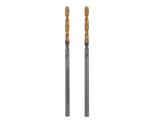 Сверло спиральное по металлу 2 x 49 мм, Р6М5, Golden Tip , 2шт. Denzel (718223)