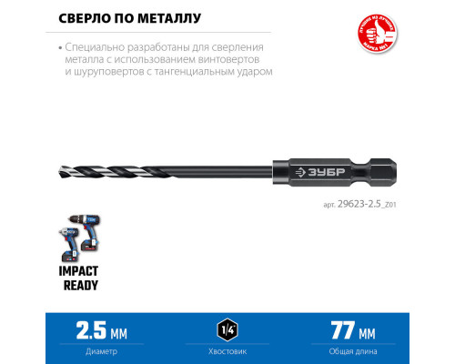 Сверло по металлу НЕХ-1/4