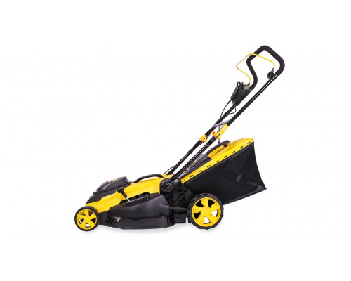 Газонокосилка эл. CHAMPION EM4118 (1,8 кВт пласт.+ткань травосб. 50л ширина 420мм 25-75мм, 13кг) (EM4118)