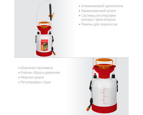 Переносной опрыскиватель TS-3, 3 л, широкая горловина, устойчивое днище GRINDA 8-425113_z02