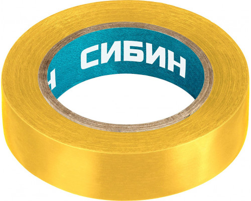 Изолента ПВХ 15 мм х 10 м, 5 000 В, желтая СИБИН 1235-5