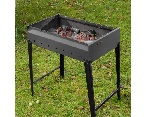 Мангал сварной, 605 х 375 х 138/640 мм, сталь 2 мм, Camping Palisad (69668)