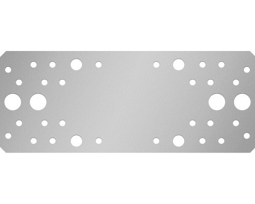 Крепежная пластина КП-2.5, 200 x 80 x 2.5 мм, цинк ЗУБР 31023-200