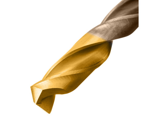 Набор сверл по металлу, 1-10 мм, Р6М5К8-TiN, Golden Tip, 10 шт Denzel (723005)