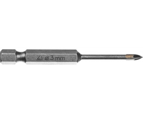 Сверло по стеклу и кафелю 3 мм, 4х кромка, HEX 1/4 STAYER 2985-03_z01
