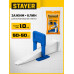 STAYER СВП TileFix, комплект: 1,0 мм, зажим + клин, 50 + 50 шт, система выравнивания плитки ?ворота? (33841-H50)
