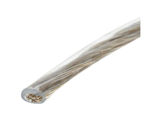 Трос металлополимерный прозрачный ПР-4.0, толщина 4.0 мм, моток 20 метров Сибртех (47631)