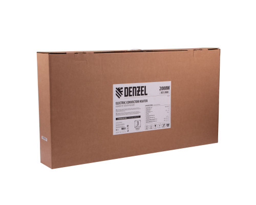 Конвектор электрический XCE-2000, 230 В, 2000 Вт, X-образный нагреватель Denzel (98117)