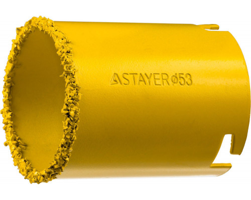 Коронка кольцевая 53 мм, L 55 мм, карбид вольфрама STAYER Professional 33345-53