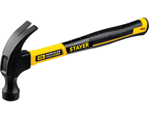 Молоток-гвоздодёр столярный Fiberglass, 680 г, с фиберглассовой рукояткой STAYER Professional 2026_z02