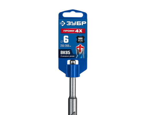 Бур SDS-plus 6 х 260 мм ПРОФИ-4Х ЗУБР 29313-260-06