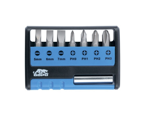 Набор бит с магнитным держателем, CrV, 8 шт Барс