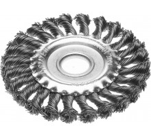 Щетка дисковая для УШМ 125 мм, жгутированная стальная проволока 0.5 мм Professional STAYER 35120-125