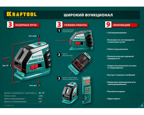 Лазерный нивелир CL-70 #2 KRAFTOOL 34660-2