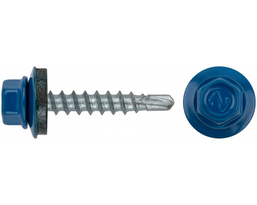 Шурупы кровельные со сверлом 4.8 х 28 синий, RAL 5005 250 шт.(фасовка) (23513-4)