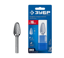 Борфреза твердосплавная 16?25 мм тип F парабола с закругленным углом радиус 4.0 мм хв-к 6 мм Профессионал ЗУБР 28805-16-25