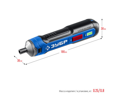 Отвертка аккумуляторная ZUBR GO 4 Vmax, кейс, 33 биты ЗУБР Профессионал PSD-4S