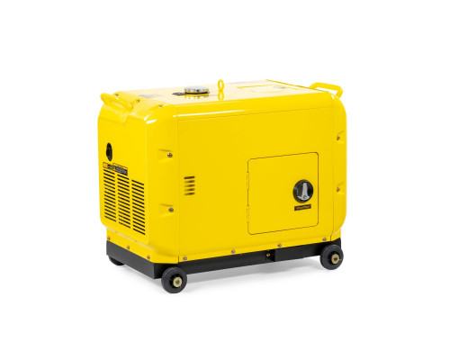 Генератор диз. CHAMPION DG6501ES+ATS (5/5,5кВт 8,9лс 16л 12V 160кг эл.стартер,колеса,счетчик,кожух) (DG6501ES)