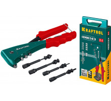 Комбинированный литой заклепочник Combo2-M6, 2 вида заклёпок, в кейсе KRAFTOOL 31180