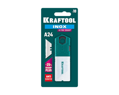 Нержавеющие трапециевидные лезвия INOX-A24, 10 шт KRAFTOOL 09626-S10