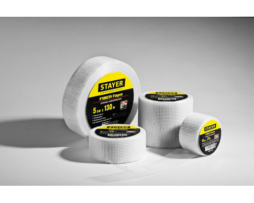 Серпянка самоклеящаяся Professional FIBER-Tape 5 см х 45 м 3 х 3 мм STAYER 1246-05-45_z01