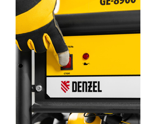 Генератор бензиновый GE 8900, 8.5 кВт, 220 В/50 Гц, 25 л, ручной старт Denzel (94639)