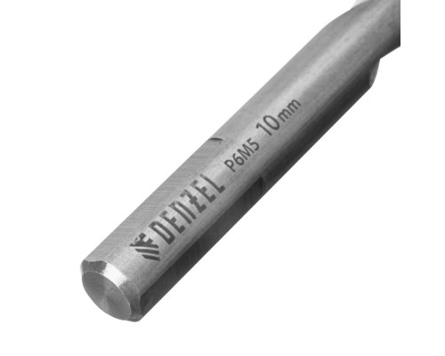 Набор сверл по металлу, 1-10 мм, Р6М5-TiN, Golden Tip, 10 шт Denzel (723001)